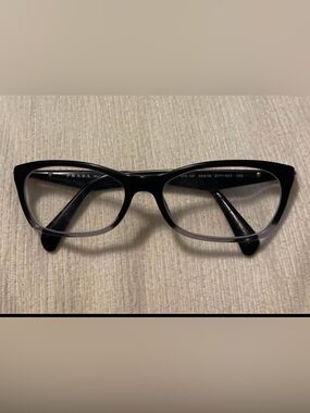 Prada Black to Clear Gradient Cat-Eye Optical Glasses